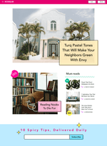 A mockup of a Cosmopolitan-style online magazine, except all the articles are about interior design and architecture