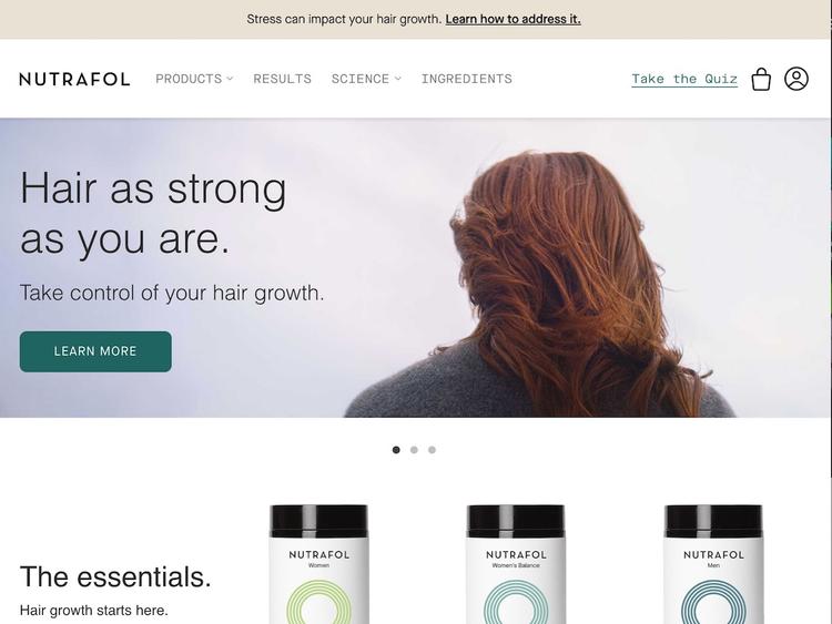 Screenshot of Nutrafol